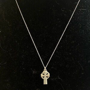 Sterling silver cross on a box sterling chain unisex